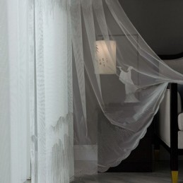 Decorative Sheer Curtain Made to Measure Curtain Line Embroidered Tulle Curtains Living Room Bedroom