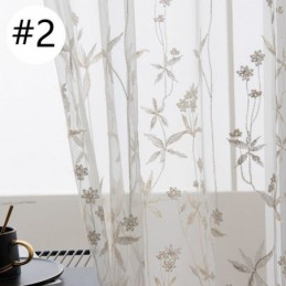 Modern Decorative Sheer Curtain Made to Measure Curtain Plant Embroidered Tulle Curtains For Bedroom