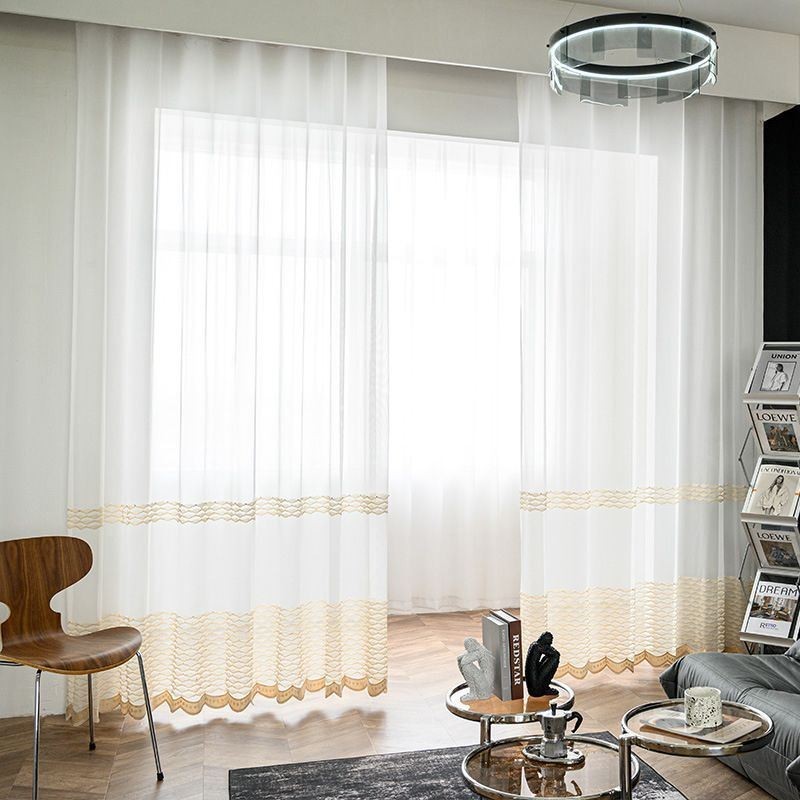 Breathable Sheer Curtain Made to Measure Curtain European Decorative Tulle Voile For Living Room