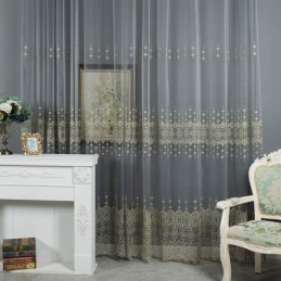 Geometric Tulle Curtain...