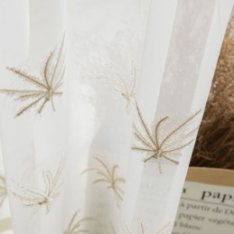 Decorative Sheer Curtain Made to Measure Curtain Plant Embroidery Window Drapes Living Room Bedroom