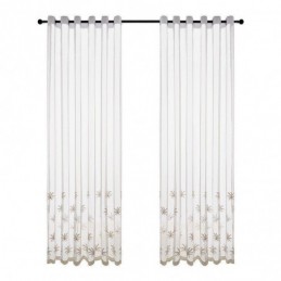 Decorative Sheer Curtain Made to Measure Curtain Plant Embroidery Window Drapes Living Room Bedroom