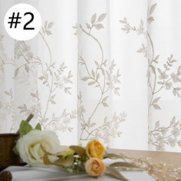 Embroidered Sheer Tulle Curtains Plant Voile Curtain Made to Measure Curtain For Living Room