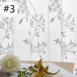Embroidered Sheer Tulle Curtains Plant Voile Curtain Made to Measure Curtain For Living Room