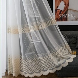 Embroidered Voile Curtains Nordic Sheer For Living Room Bedroom