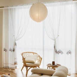 Embroidered Sheer Tulle Curtains Elegant Drapes Cortinas For Living Room