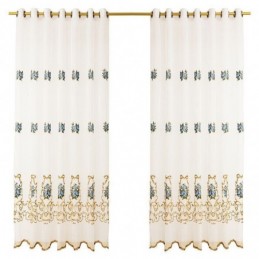 Floral Window Sheer Curtain Made to Measure Curtain Embroidered Tulle For Living Room