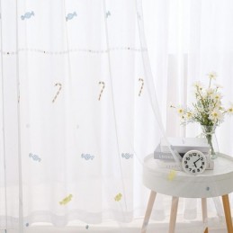 Decorative Sheer Curtain Made to Measure Curtain Candy Embroidered Tulle Curtains For Bedroom