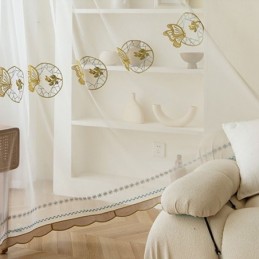 Embroidered Sheer Tulle Curtains Butterfly Voile Curtain Made to Measure Curtain For Living Room