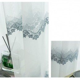 Sheer Curtain Made to Measure Curtain Leaf Embroidered Tulle Curtains For Bedroom