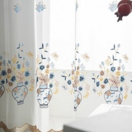 Embroidered Sheer Tulle Curtains Floral Voile Curtain Made to Measure Curtain For Living Room