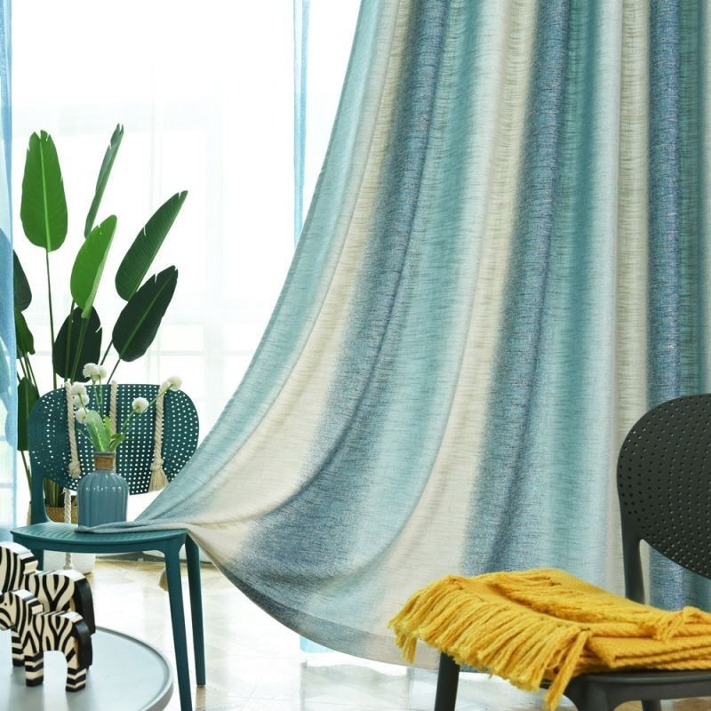 Semi Blackout Curtain Made to Measure Curtain Colorful Stripes Printed Bedroom Living Room