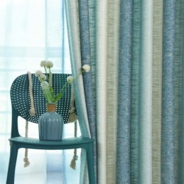 Semi Blackout Curtain Made to Measure Curtain Colorful Stripes Printed Bedroom Living Room