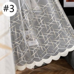 European Embroidered Sheer Curtain Made to Measure Curtain Tulle Luxury Voile Curtains For Living Room