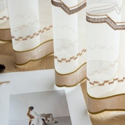 Luxury White Sheer Curtain Made to Measure Curtain Embroidered High Grade Tulle