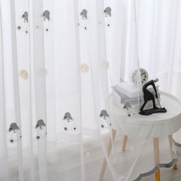 Cartoon Embroidered Tulle Curtain Made to Measure Curtain Lovely Pattern Sheer Window Treatment