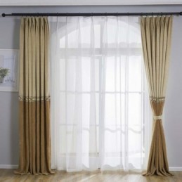 Modern Chenille Curtain Made to Measure Curtain Simple Splicing Jacquard Living Room Bedroom Fabric
