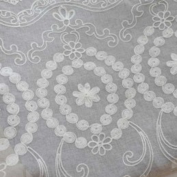 Breathable Sheer Curtain Made to Measure Curtain White All match Embroidery Living Room