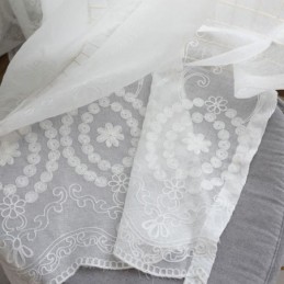 Breathable Sheer Curtain Made to Measure Curtain White All match Embroidery Living Room