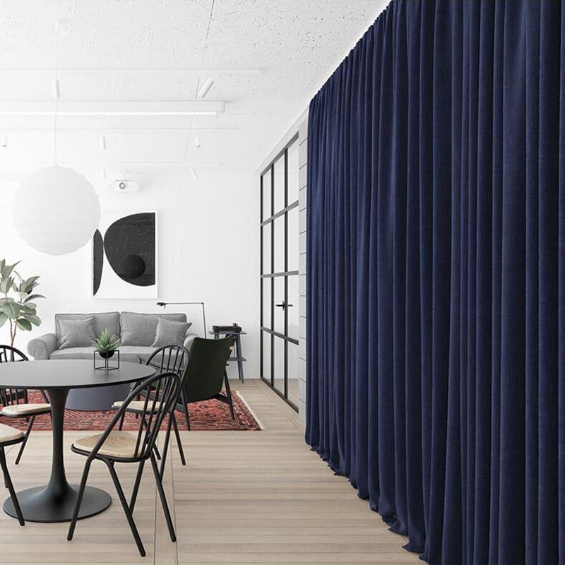 Dark Blue Flannels Blackout Curtain Made to Measure Curtain Panel Minimalist Solid Color Fabric Living Room Bedroom