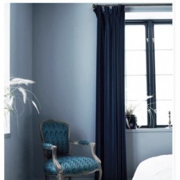Dark Blue Flannels Blackout Curtain Made to Measure Curtain Panel Minimalist Solid Color Fabric Living Room Bedroom