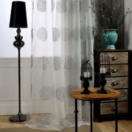 Breathable Sheer Curtain Made to Measure Curtain Flower Cluster Embroidery Living Room