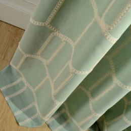 Abstract Semi Blackout Curtain Made to Measure Curtain Honeycomb Embroidery Living Room