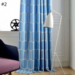 Abstract Semi Blackout Curtain Made to Measure Curtain Honeycomb Embroidery Living Room