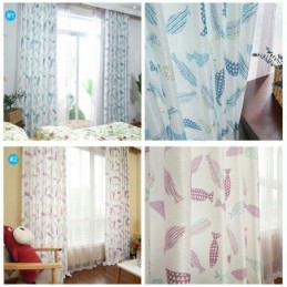 Semi Blackout Curtain Made to Measure Curtain Fish Printed Kids Room Living