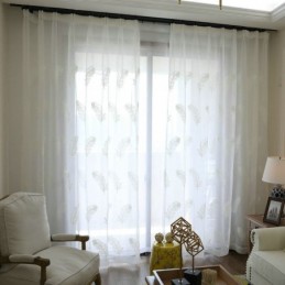 Feather Embroidery Sheer...