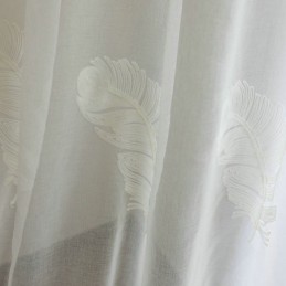 Feather Embroidery Sheer Curtain Made to Measure Curtain Minimalist Voile Living Room Bedroom