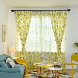 Fresh Semi Blackout Curtain Made to Measure Curtain Fruit Lemon Printed Living Room
