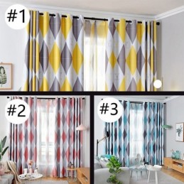 Blackout Curtain Made to Measure Curtain Rhombic Geometric Pattern
