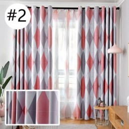 Blackout Curtain Made to Measure Curtain Rhombic Geometric Pattern