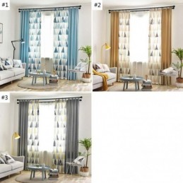 Nordic Semi Blackout Curtain Made to Measure Curtain Triangle Printed Living Room