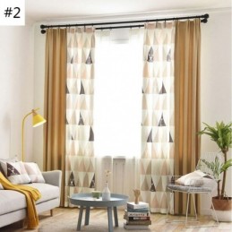 Nordic Semi Blackout Curtain Made to Measure Curtain Triangle Printed Living Room