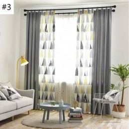 Nordic Semi Blackout Curtain Made to Measure Curtain Triangle Printed Living Room