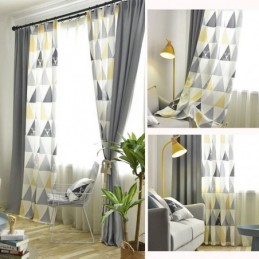Nordic Semi Blackout Curtain Made to Measure Curtain Triangle Printed Living Room