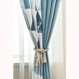 Nordic Semi Blackout Curtain Made to Measure Curtain Triangle Printed Living Room