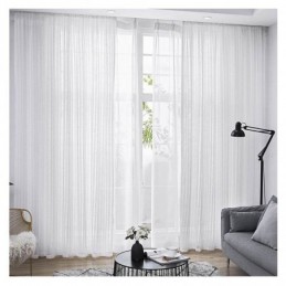 Little Leaf Pattern Sheer Curtain Made to Measure Curtain Panel European Style Lace Voile Bay Window Bedroom