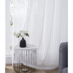 Little Leaf Pattern Sheer Curtain Made to Measure Curtain Panel European Style Lace Voile Bay Window Bedroom