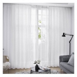 Little Leaf Pattern Sheer Curtain Made to Measure Curtain Panel European Style Lace Voile Bay Window Bedroom