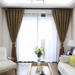 Luxury Solid Curtains Brown Blackout Window For Living Room Bedroom