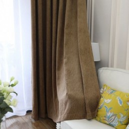 Luxury Solid Curtains Brown Blackout Window For Living Room Bedroom