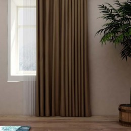 Solid Dark Coffee Curtain Made to Measure Curtain Modern Silk Imitation Living Room Bedroom Blackout Fabric