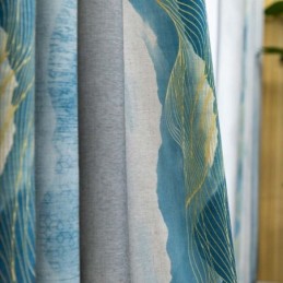 Modern Max Blackout Curtain Made to Measure Curtain Thicken Ink Printed Bedroom