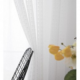 Modern Solid White Color Voile Sheer Curtain Made to Measure Curtain Bedroom Living Room