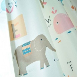 Modern Semi Blackout Curtain Made to Measure Curtain Animals Printed Kids Room