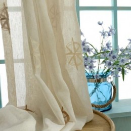 Modern Sheer Curtain Made to Measure Curtain Breathable Star Embroidery Living Room