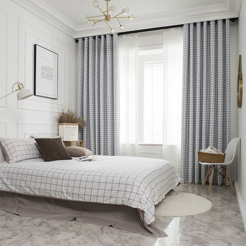 Plaid Blackout Curtain Made to Measure Curtain Check Geometric For Bedroom Living Room